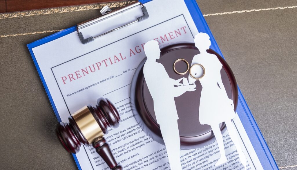 Marital Property Agreement with outline of husband and wife. Bosshard Parke divorce law.