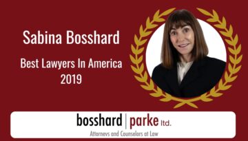 Sabina Bosshard 2019 Best Lawyers in America Award. Bosshard Parke.