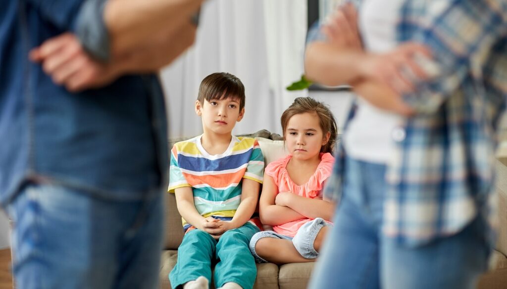 Children watch their parents argue. Bosshard Parke Family Law and Child Custody.