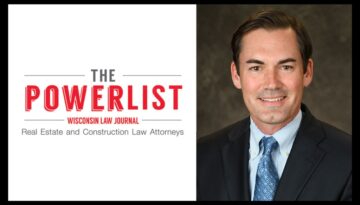 Attorney Andrew Bosshard with the Wisconsin Law Journal logo to the left.