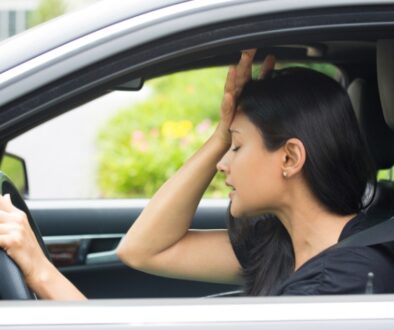 Partially at fault driver upset about the accident.