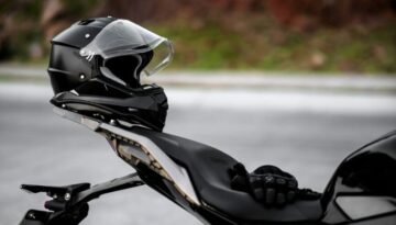 bosshard-parke-law-firm-personal-injury-motorcycle-safety-helmet-on-vehicle