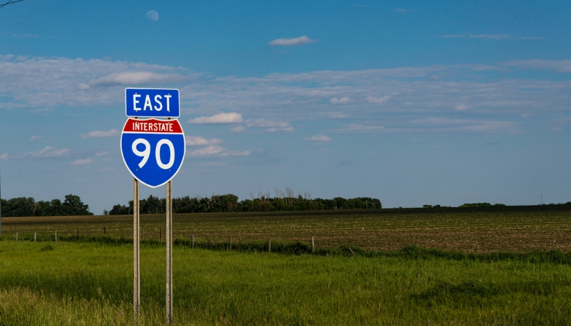 Wisconsin East Interstate 90 Marker Sign